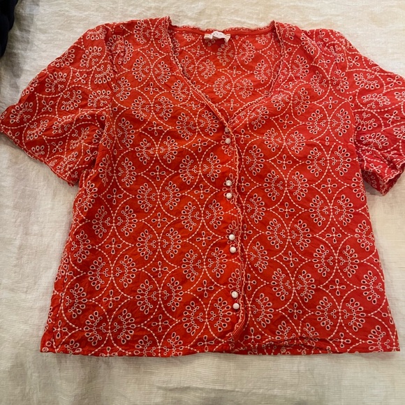 Sézane Antika Blouse - coral - size 40 - EUC - Picture 2 of 4